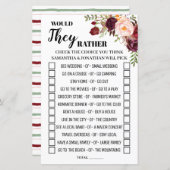 Zouden ze liever Marsala Flowers Shower-game gebru (Voorkant / Achterkant)