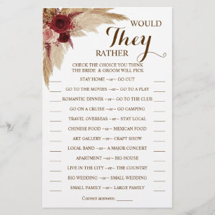 Zouden ze liever Pampas Grass Game-kaart hebben? Flyer