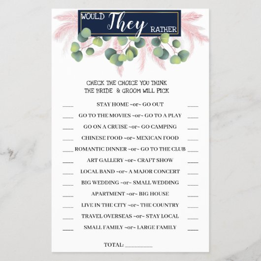 Zouden ze liever Pampas Grass Game-kaart hebben? Flyer (Voorkant)