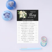 Zouden zij liever Bruidspaar Douche Spelkaart Flyer (Enkel)