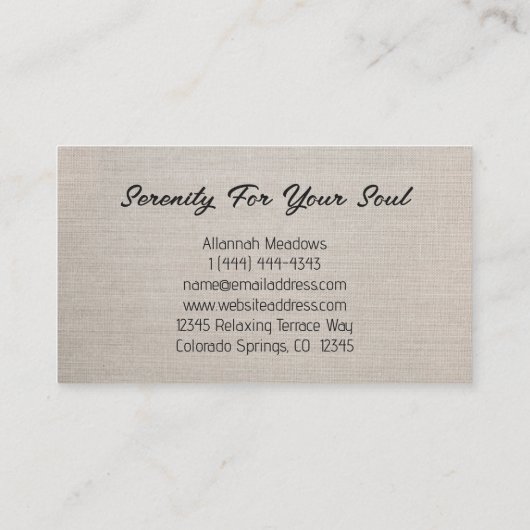 Zouding Beach Meditation Healer Visitekaartje (Achterkant)
