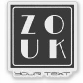 Zouk dance logo zwart vinyl sticker (Voorkant)