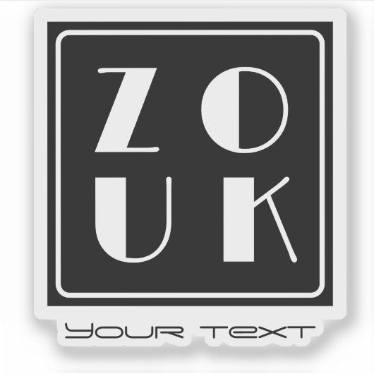 Zouk dance logo zwart vinyl sticker (Voorkant)