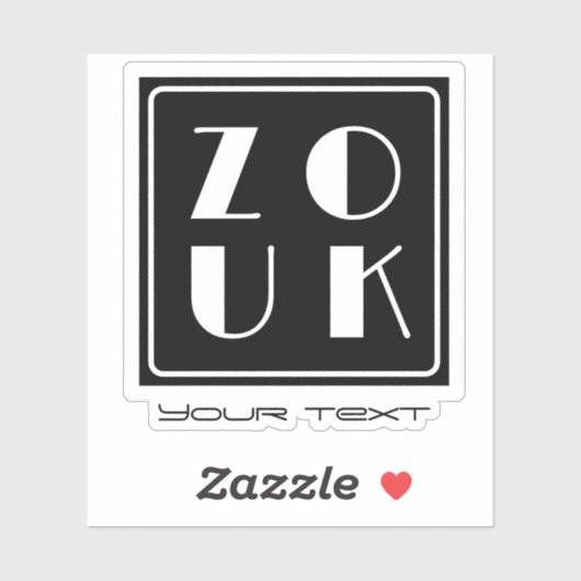 Zouk dance logo zwart vinyl sticker (Vel)