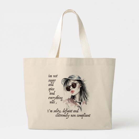Zout en Defiant Grote Tote Bag (Achterkant)