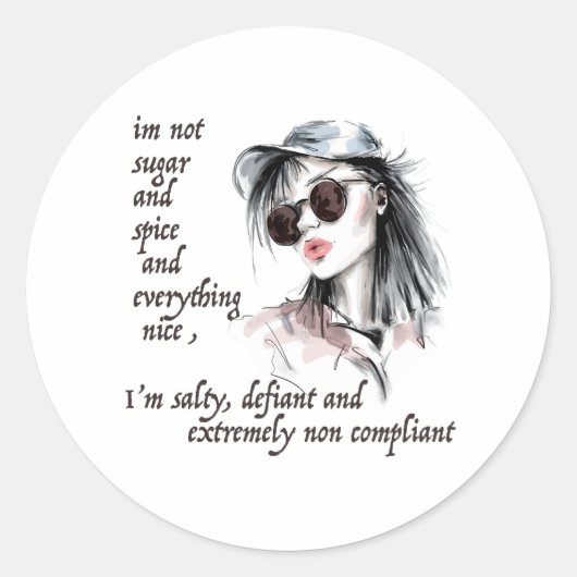 Zout en Defiant Ronde Sticker (Voorkant)