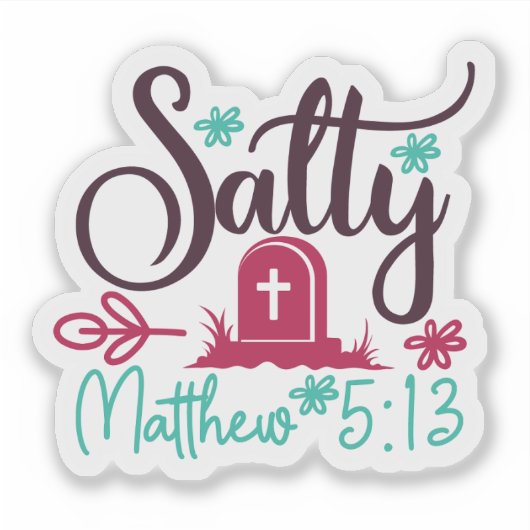 Zout en dood: grafisch met grafsteen sticker (Voorkant)