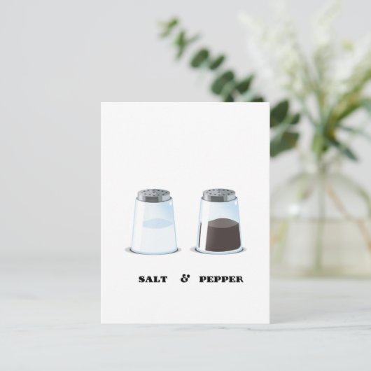 Zout en peper briefkaart (Staand voorkant)