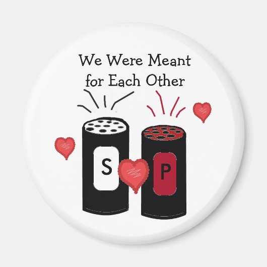 Zout en Peper Liefdesdesign Magneet (Voorkant)