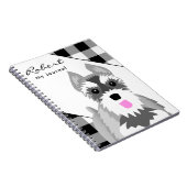 Zout en Peper Schnauzer Tartan Plaid Notitieboek (Rechterzijde)