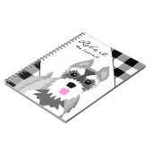 Zout en Peper Schnauzer Tartan Plaid Notitieboek (Linkerzijde)