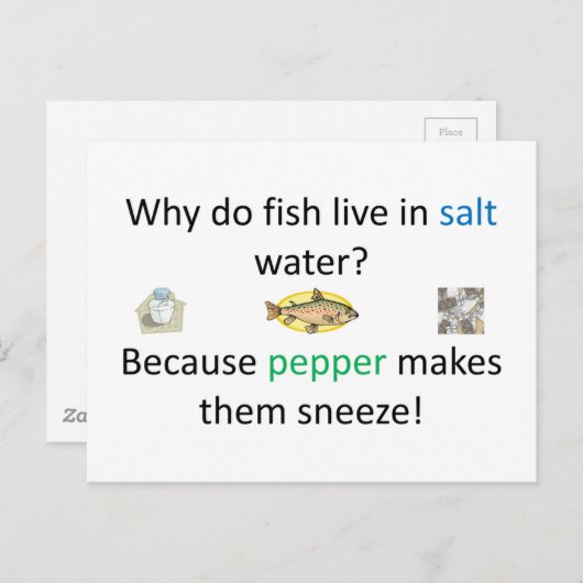 Zout en Pepper Joke Briefkaart (Voorkant / Achterkant)