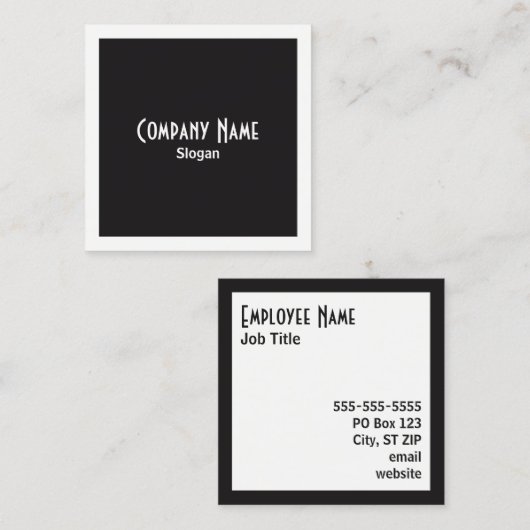 Zout- en Peppergrenzen en vierkantjes Vierkante Visitekaartje (Voorkant / Achterkant)