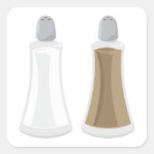 Zout- en Pepperschudders Vierkante Sticker (Voorkant)