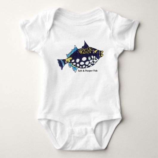 Zout en Pooper Fish Funny Baby Romper (Voorkant)