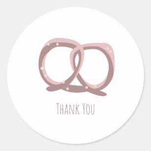 Zout Gebogen Pretzel Verjaardagsfeestje   Ronde Sticker