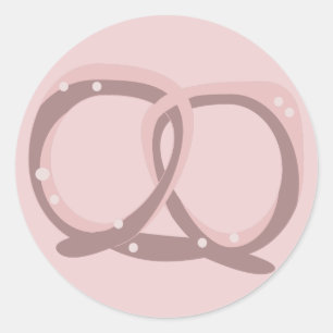 Zout Gebogen Pretzel Verjaardagsfeestje Ronde Sticker