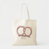 Zout Gedraaide Pretzel Naam Tote Bag (Voorkant)