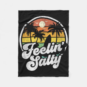 Zout Gevoel Eiland Vakantie Surfen Palm Retro B Fleece Deken
