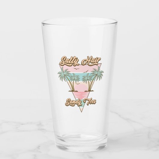 Zout haar Sandy Toes Tropische zomer strand leven Glas (Voorkant)