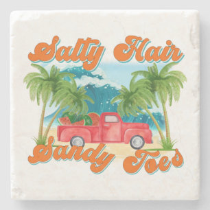 Zout haar, zanderige tenen Tropical Truck & Beac Stenen Onderzetter
