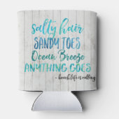 Zout haar zandtenen Ocean Beach Quote Can Blikjeskoeler (Achterkant)