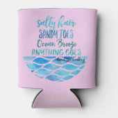 Zout haar zandtenen Ocean Beach Quote Can Blikjeskoeler (Voorkant)