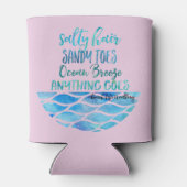 Zout haar zandtenen Ocean Beach Quote Can Blikjeskoeler (Achterkant)