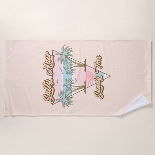 Zout haar Zandtenen Zomer Tropisch Strandleven Strandlaken (Voorkant)