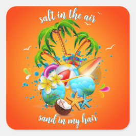 Zout in de lucht vierkante sticker