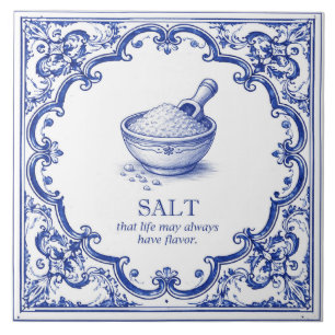 Zout Keuken Zegen Blauw Mediterraan Tegeltje
