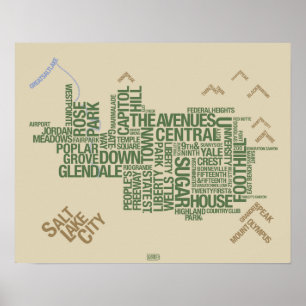 Zout Lake City, buurten: Wasatch Green Poster