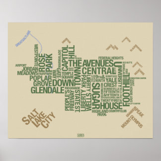 Zout Lake City, buurten: Wasatch Green Poster