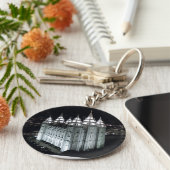 Zout Lake City LDS Temple 's nachts. Sleutelhanger (Zijkant)