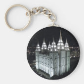 Zout Lake City LDS Temple 's nachts. Sleutelhanger (Voorkant)