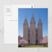 Zout Lake City-tempel in de lente. Briefkaart (Voorkant / Achterkant)