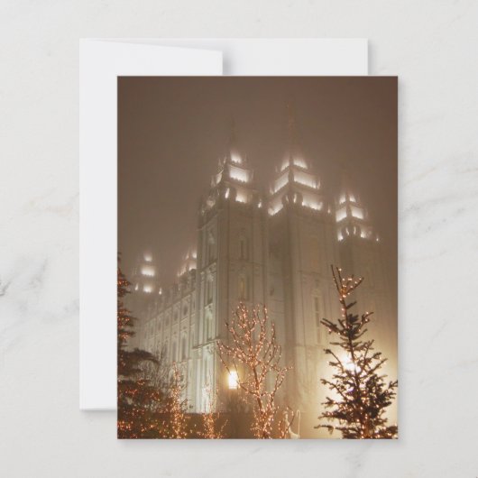 Zout Lake Temple bij Kerstmis Bedankkaart (Voorkant)