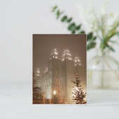 Zout Lake Temple bij Kerstmis Bedankkaart (Staand voorkant)