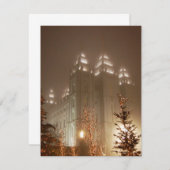 Zout Lake Temple bij Kerstmis Bedankkaart (Voorkant / Achterkant)