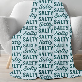 Zout Leven | Kust Teal Blauwe Grafische Strand Dec Fleece Deken