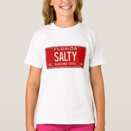 Zout Leven Retro Florida Kentekenplaat Meisjes Sur T-shirt