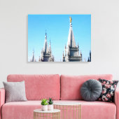 zout meer tempel angel moroni lds mormon canvas afdruk (Insitu (Woonkamer))