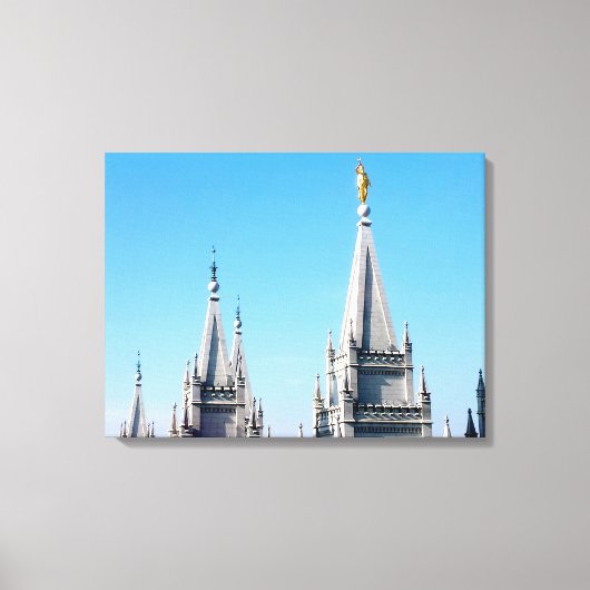 zout meer tempel angel moroni lds mormon canvas afdruk (Voorkant)