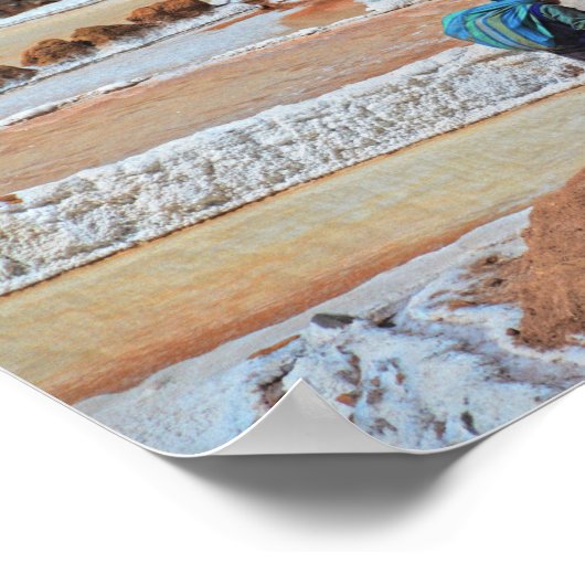 Zout oogsten in Maras, Peru Poster (Hoek)