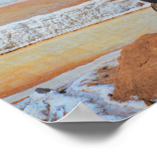 Zout oogsten in Maras, Peru Poster (Hoek)