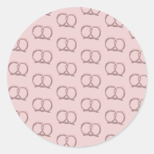 Zout Patroon Party Gebogen Pretzels Ronde Sticker