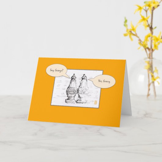 Zout & Pepper op Sinaasappel George Gracy Romantic Kaart (Gele Bloem)