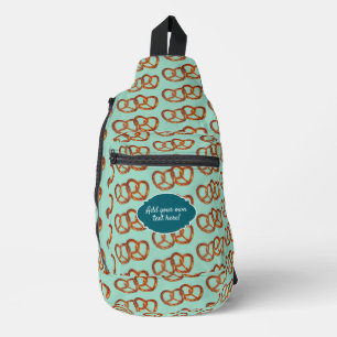 Zout Pretzels Patroon voeg gewoon tekst / monogram Sling Bag