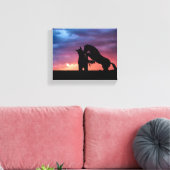 Zout rivierwild paardenzonsonderstel 10x8 Verwater Canvas Afdruk (Insitu (Woonkamer))