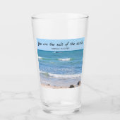 Zout van de aarde Foto van Ocean Bible Verse Glas (Voorkant)